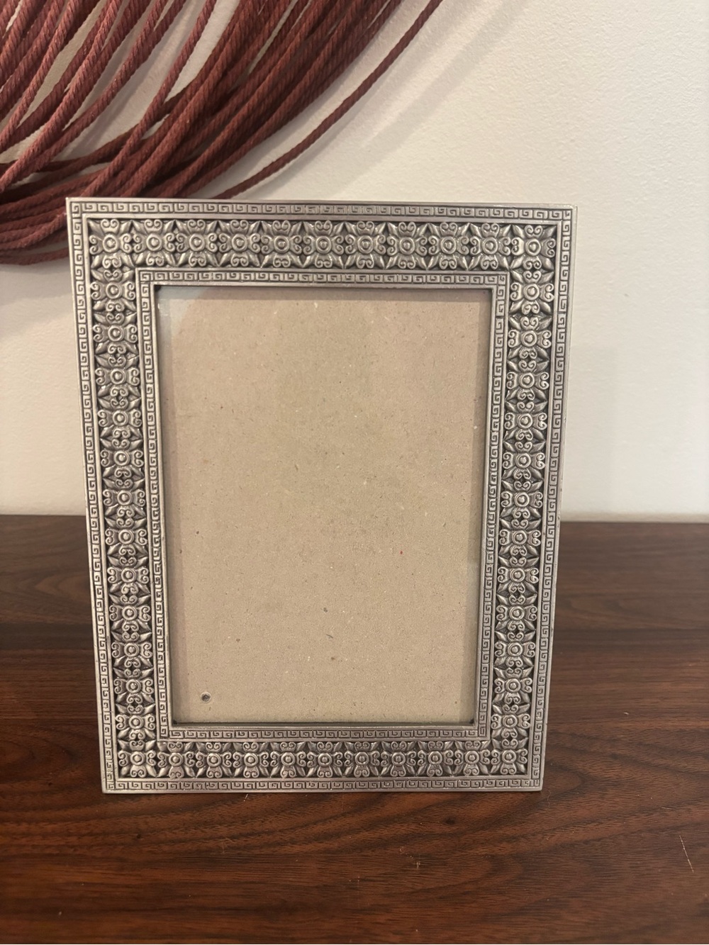 Vintage Ornate Silver Plated Metal Picture Frame